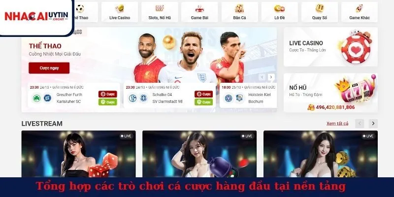 Tổng hợp các trò chơi cá cược hàng đầu tại nền tảng